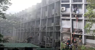 খুমেক হাসপাতালে আগুন, আতঙ্কে হুড়োহুড়িতে আহত বেশ কয়েকজন