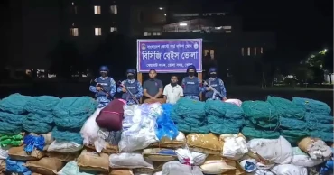 ভোলায় ১৪ কোটি টাকা মূল্যের অবৈধ জাল ও পলিথিন জব্দ