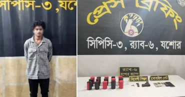 যশোরে সন্ত্রাসী গোল্ডেন সাব্বির আটক, অস্ত্র ও ককটেল উদ্ধার