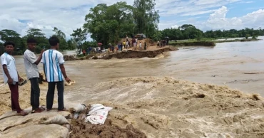খোয়াই বাঁধের ভাঙনে হবিগঞ্জের ৪ হাজার মানুষ পানিবন্দি, তলিয়ে গেছে ধান-শাকসবজি