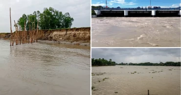উজানের ঢল ও ভারী বৃষ্টিতে নদ-নদীর পানি বাড়ছে, তিন জেলায় বন্যার শঙ্কা