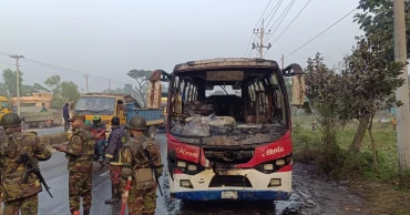 Bus set on fire after pedestrian killed in Cumilla