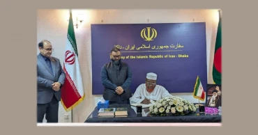Jamaat leader signs condolence book at Iranian Embassy