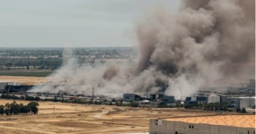 Unhealthy air in California city as massive warehouse fire burns for third day