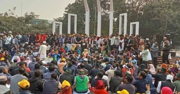 3-point demand: Primary school teachers stage sit-in at Shaheed Minar
