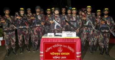 BGB seizes pistol, bullets, foreign cigarettes in Rangamati