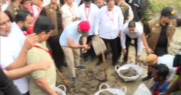 PM inaugurates re-excavation of Dharar Khal in Trishal