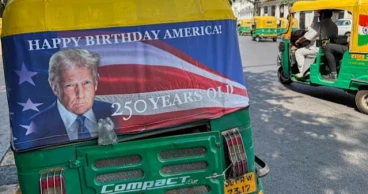 Trump posters on New Delhi rickshaws mark US independence anniversary campaign