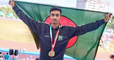 Tamim Hossain of BKSP wins gold medal in Taiwan National School Athletics