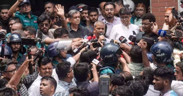 Milestone College students stage protest during visit of advisers Asif Nazrul, CR Abrar