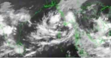 Deep depression weakens into land depression over Bay