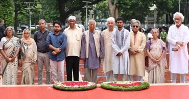 Yunus and his advisers pay respect to language heroes at Shaheed Minar    