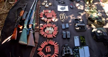 Huge arms, ammunition recovered KNF den in Bandarban: ISPR