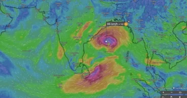 Very severe cyclonic storm "Arnab" likely to cross India's Andhra Pradesh by Wednesday noon