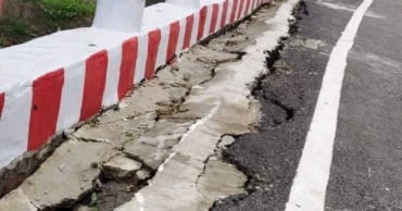 Concern as cracks develop on Chandpur bridge approach road before inauguration