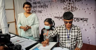 ‘Sparsho Braille’ distributes free books for visually impaired at Ekushey Book Fair 