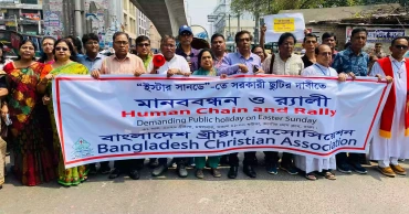 Christian community forms human chain demanding public holiday for Easter Sunday