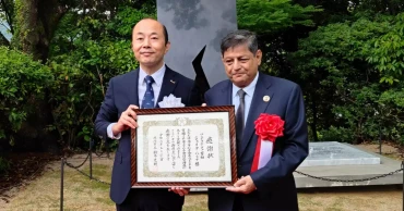 Housing and Public Works Minister Muktadir Chowdhury inaugurates Peace Monument in Nagasaki