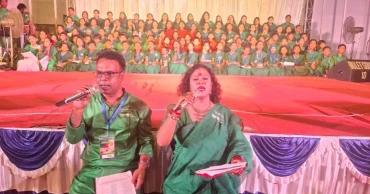 175 artists perform together onstage at Independence Day in Naogaon