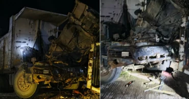 Driver, helper killed as train hits dump truck in Gazipur