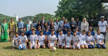 Students and women’s football stars unite to stand against cyber harassment