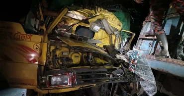Collision between 2 trucks leave  two dead in Barishal