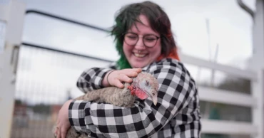 At The Gentle Barn, Thanksgiving turkeys are meant for cuddling — not carving