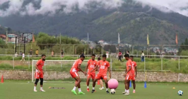 Bangladesh Football team make their gym, practice session in Thimphu
