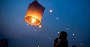 Buddhists celebrating Prabarana Purnima