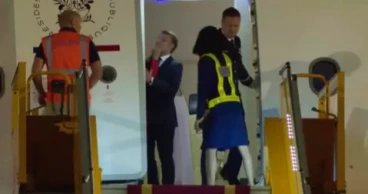 Macron ‘pushed’ by wife on plane; he says they were joking