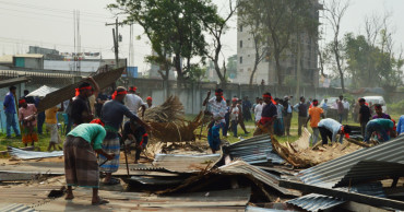 Illegal structures removed from RHD land in Munshiganj