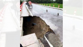 Approach road collapses in Chandpur 6 months into its inauguration  