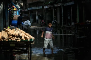The aftermath of rain in Old Dhaka