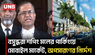বসুন্ধরা শপিং মলে পার্কিংয়ের জায়গায় মোবাইল মার্কেট; অপসারণের নির্দেশ দিয়েছে রাজউক | Rajuk | UNB
