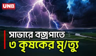 সাভারে কৃষি জমিতে কাজ করার সময় বজ্রপাতে ক্ষেতের মালিকসহ তিন কৃষকের মৃ/ত্যু | Savar | UNB