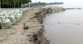 সিরাজগঞ্জে যমুনায় ভয়াবহ ভাঙন, নদীগর্ভে বিলীন হচ্ছে তীর সংরক্ষণ বাঁধ