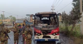 Bus set on fire after pedestrian killed in Cumilla