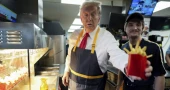 Donald Trump serves french fries at Pennsylvania McDonald’s