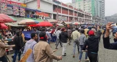 Traders attacked during anti-extortion human chain in Karwan Bazar
