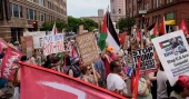 Protesters rally peacefully at GOP convention for abortion and immigrant rights, end to war in Gaza