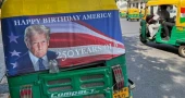 Trump posters on New Delhi rickshaws mark US independence anniversary campaign