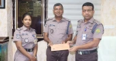 Inspector Golam Mostafa receives bravery award for recovering hijacked livestock truck