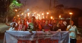 Sylhet tea workers bring out torch procession demanding dues