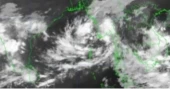 Deep depression weakens into land depression over Bay