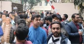 Thousands gather outside Khaleda’s residence to see her off