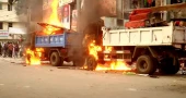 Clash during eviction drive: 3 municipal vehicles set on fire, 20 injured in Bhola