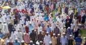 Thousands offer Eid prayer amid tight security in Kishoreganj's Sholakia