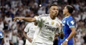 Mbappe’s double penalties lift 10-man Real Madrid past Marseille