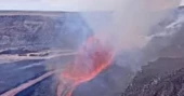 Hawaii's Kilauea volcano erupts with lava