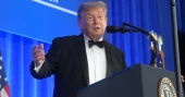 Trump returns to White House correspondents' dinner with jokes, criticism and calls for press respect